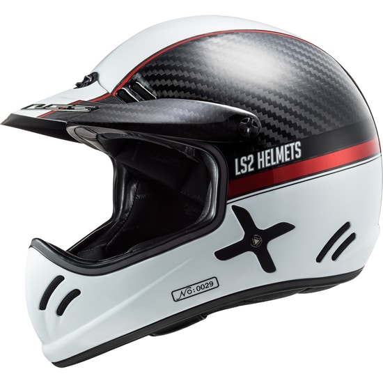 LS2 MX471 Xtra Yard Carbon \\/ White \\/ Red Helmet