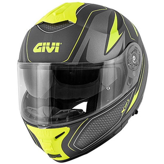 GIVI X.21 Challenger Shiver Matt Black \\/ Titanium \\/ Yellow Helmet